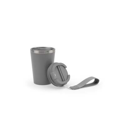 SPITZ. Stainless steel travel mug (90 recycled) with PP outer wall and matte finish 440 mL